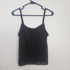 Hanes Black Lace Trim Chemise